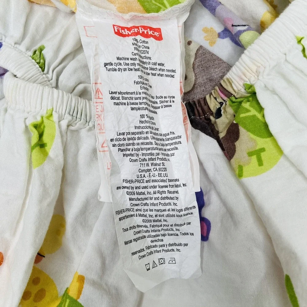 Fisher Price Precious Planet Crib/Toddler Bed Fitted Sheet Jungle Animals